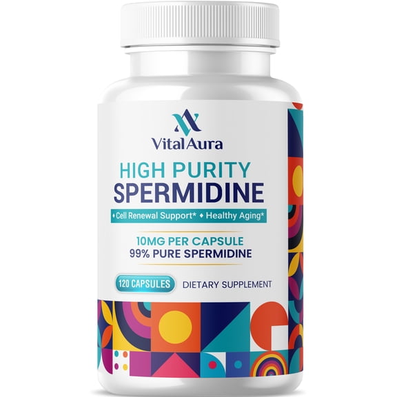 Spermidine Supplement - 10mg x 120 Capsules | 4 Months Supply of High Purity Spermidine for Healthy Aging, Brain and Cellular Health - 100x More Potent Than Wheat Germ Extract
