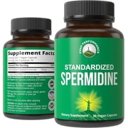Spermidine Supplement Ultra High Strength Standardized to 99% Spermidine Trihydrochloride. More Potent Than Wheat Germ Extract. Vegan Capsules for Healthy Aging, Longevity. USA Tested Supplements