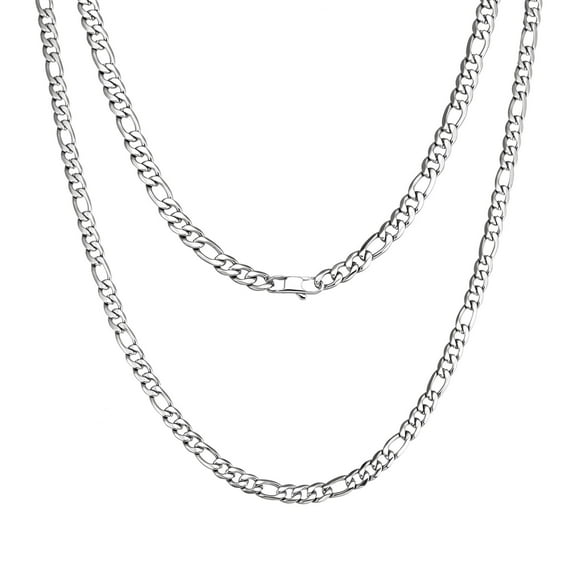 Speroto 6mm/10mm Mens Chain Necklaces, Sturdy Stainless Steel Figaro Chains for Men Women