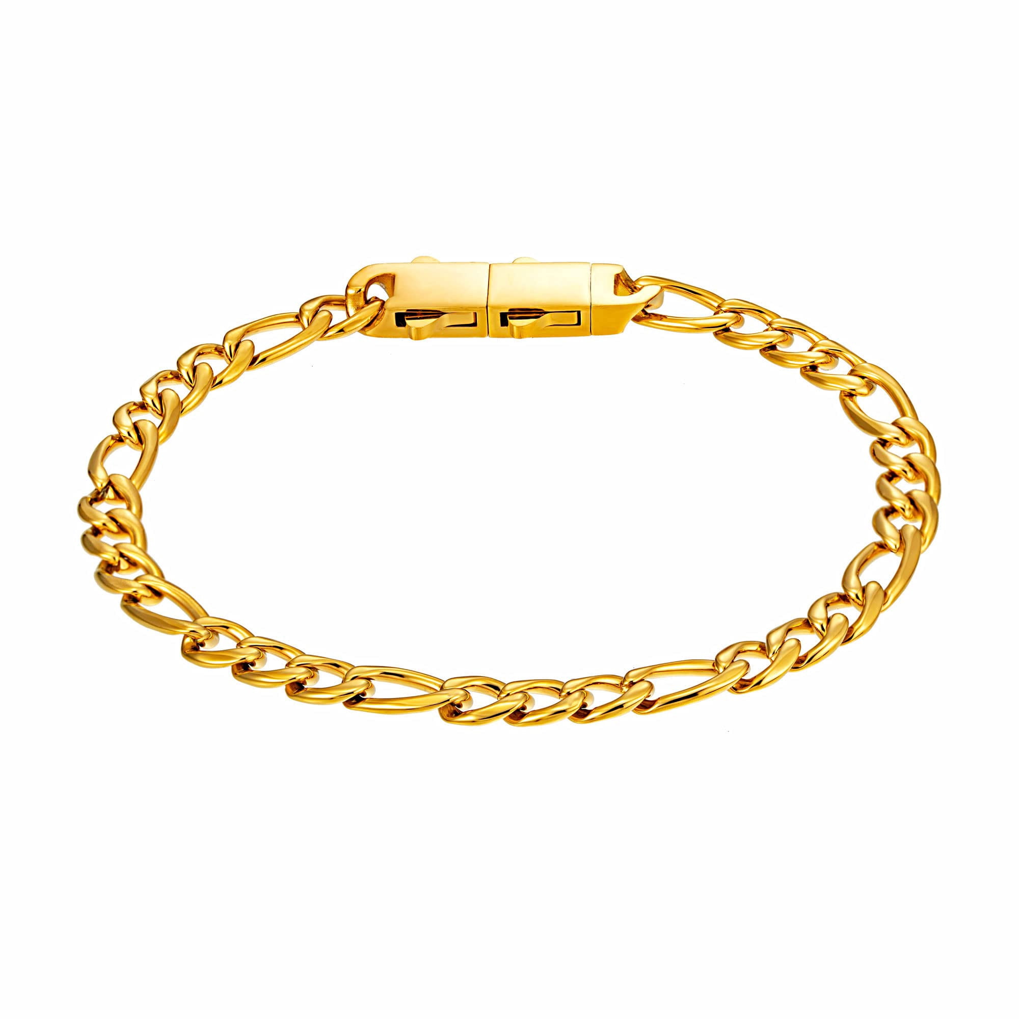 Speroto Chain Bracelet for Men 6mm/9mm, Sturdy Stainless Steel Mens Figaro Link Bracelet with Attachable Clasp, Simple Jewelry Gift for Men Women