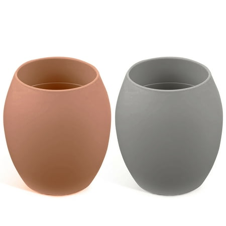 Sperric Baby Cups Silicone Toddler Open Training Cups 3 Months+ (3 OZ) (Sunrise / Cool Gray)