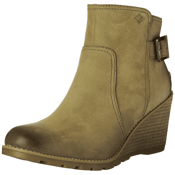 Sperry Gold Cup Women's Liberty Leather Wedge Heel Ankle Boots Clove (10.0M)