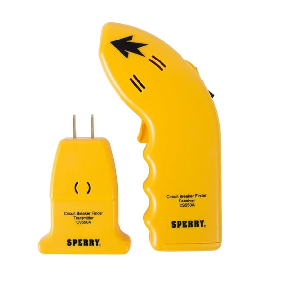 Sperry Circuit Breaker Finder CS550A - Visual LED, Plug Transmitter/Receiver - 120V, Yellow
