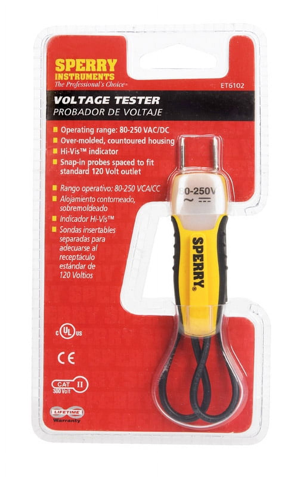 Sperry Instruments ET6102 Voltage Tester, 80250 VAC/DC