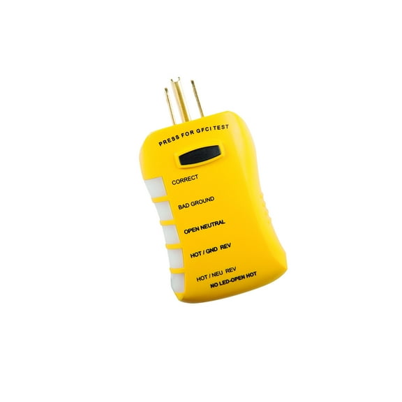 Sperry Stop Shock II GFCI Outlet Tester HGT6520 - Comfort Grip, 120V, Yellow