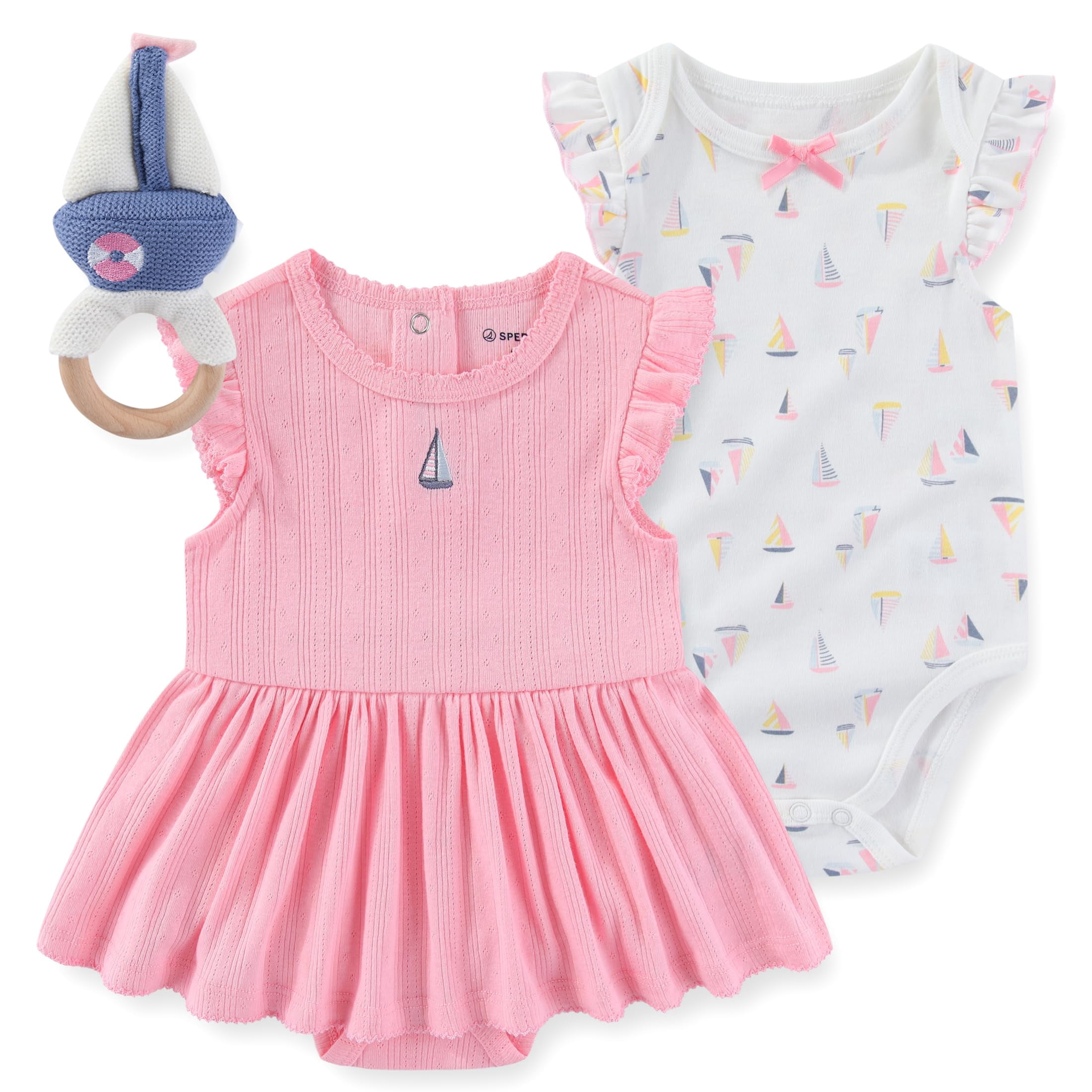 Girls Tween Rattle Sperry Interlock Bodysuits with Sailboat Rattle for Newborn and Infant ...