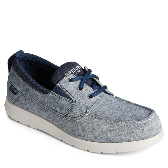 Sperry Men's, Bowrider Plushstep 3-Eye Slip-On Chambray Navy 11 M