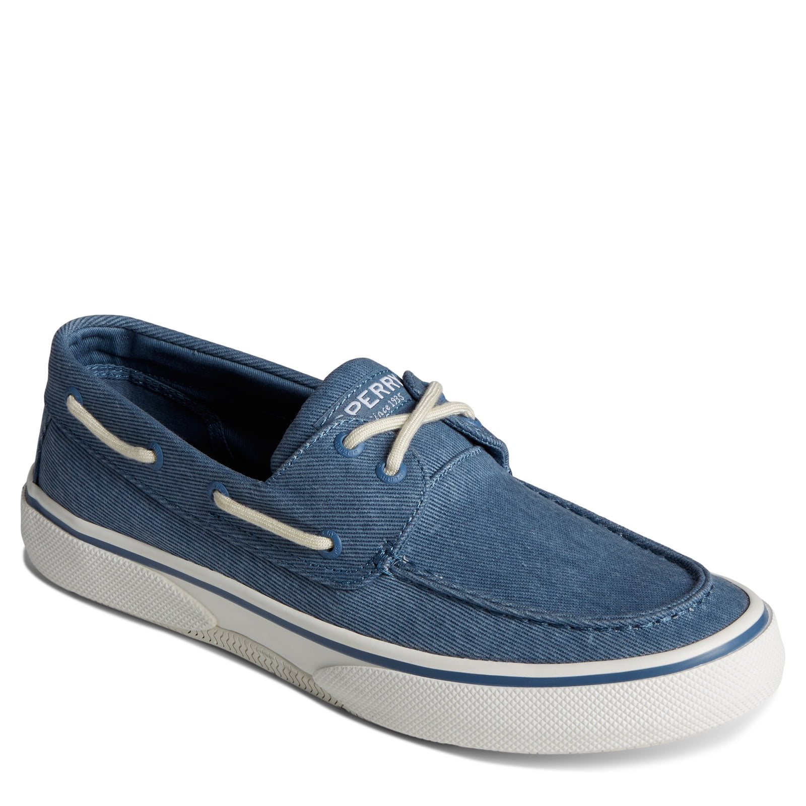Sperry Men s Halyard Boat Shoe Blue Twill 13 M Walmart