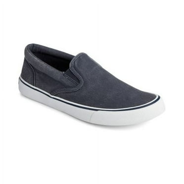 Sperry Men's Striper II Slip On Sneaker Salt Washed Navy - STS22405  SW NAVY