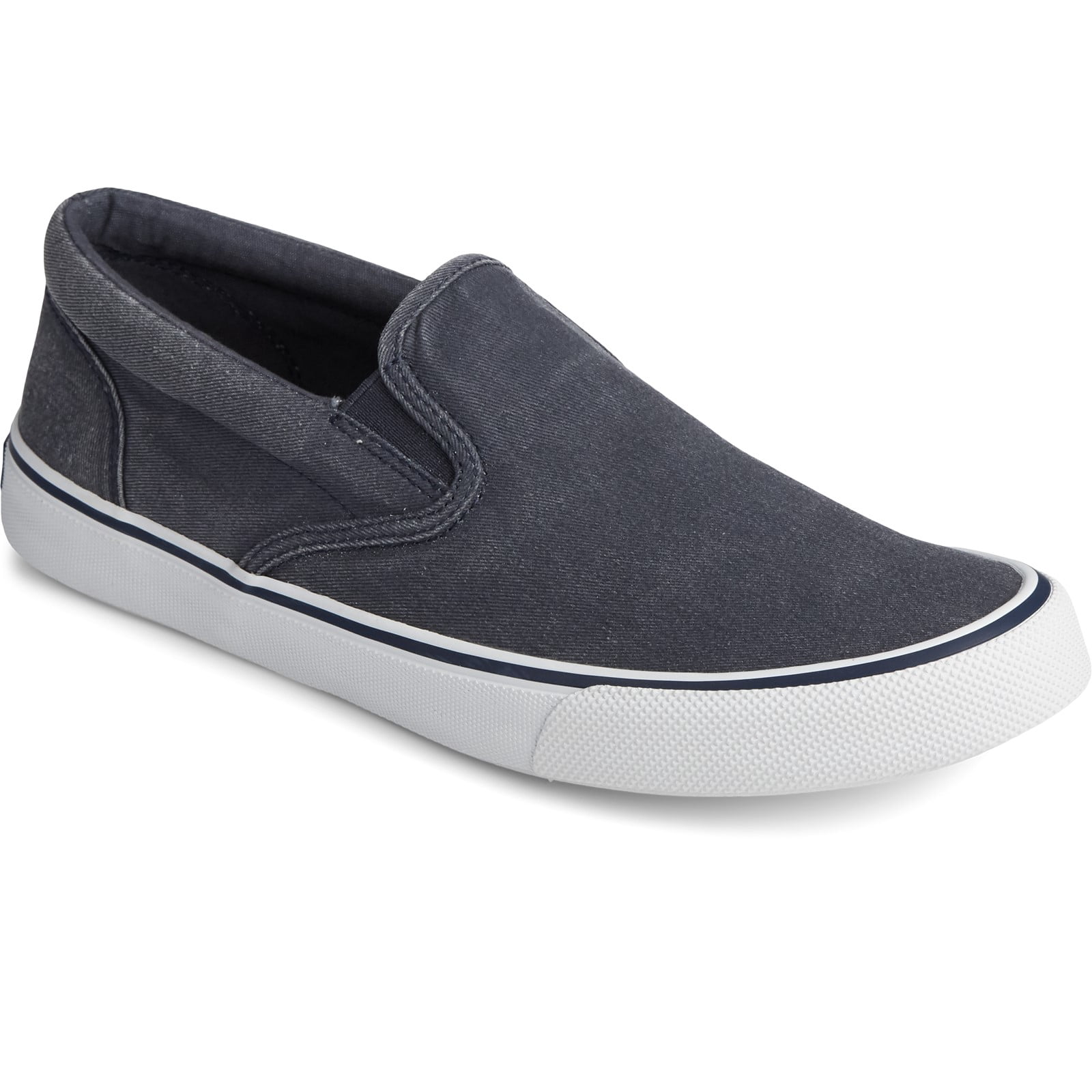 Sperry Men's Striper II Slip-On Sneaker - Salt-Washed Twill, Wave-Siping Outsole, Easy On/Off
