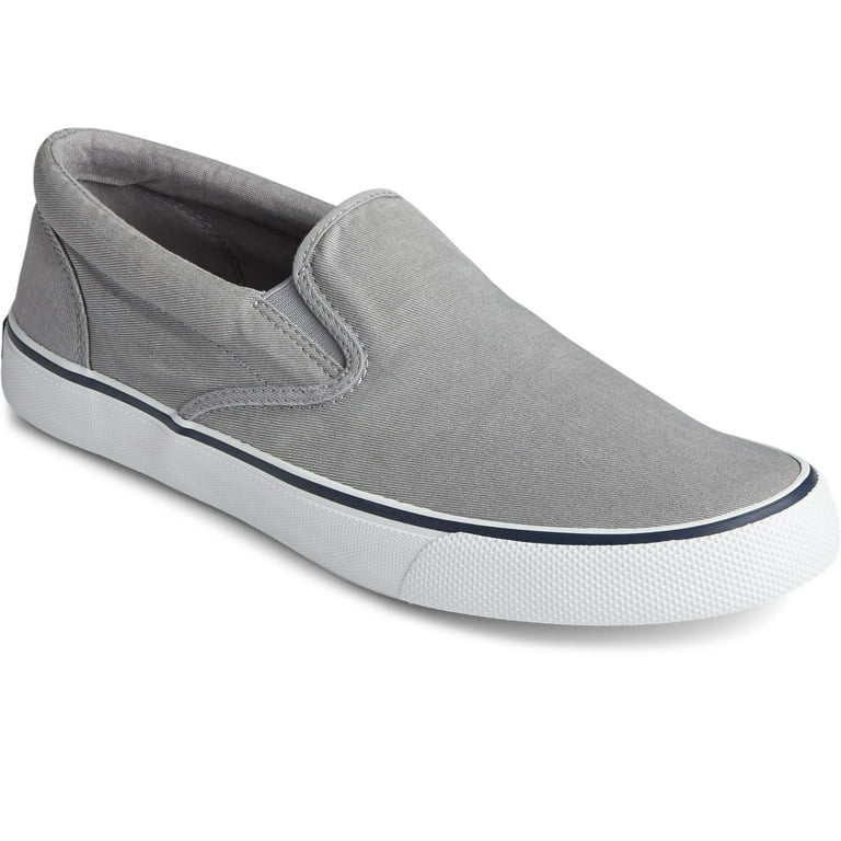 Sperry Mens Striper II Slip On Sneaker SW Grey Size 8.5