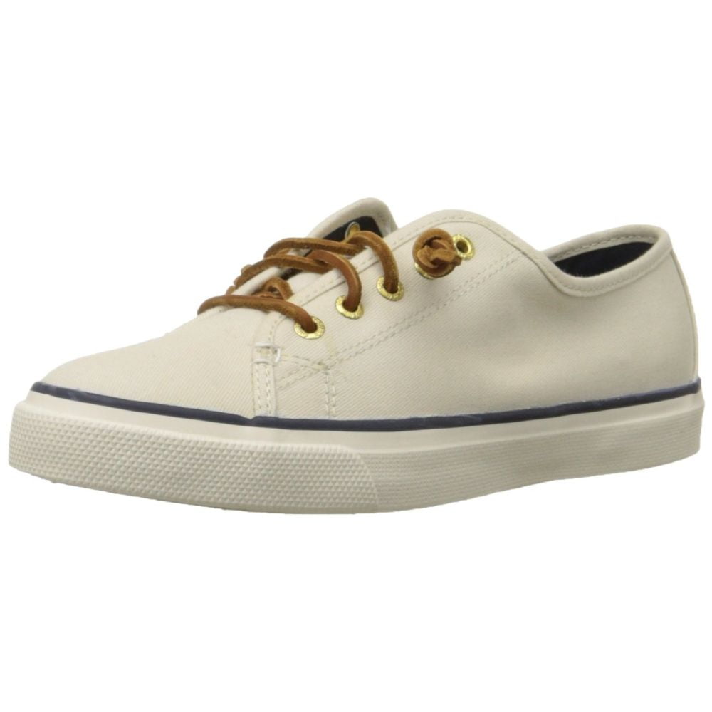 Sperry STS90549-080 Women's Seacoast Canvas Sneakers, Ivory, M