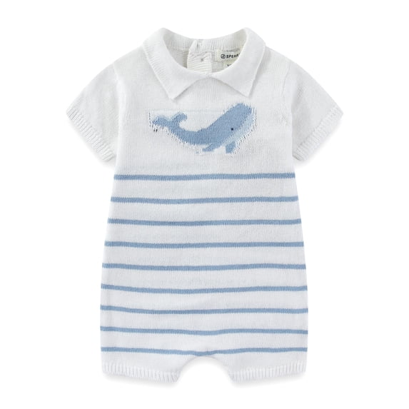 Sperry Short Sleeve Sweater Romper (Baby Boys), Sizes 3M-9M