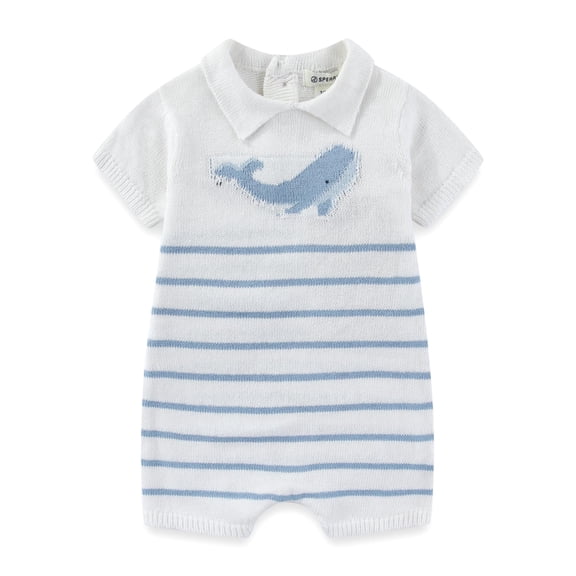 Sperry Short Sleeve Sweater Romper (Baby Boys), Sizes 3M-9M