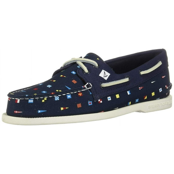 Sperry Top-Sider Authentic Original Prep Boat Shoe Men 10.5 Navy Flags
