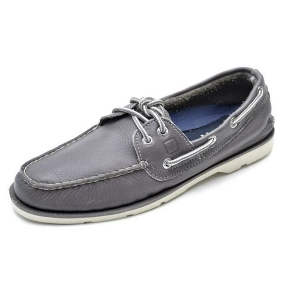 Sperry Top-Sider Leeward 2-Eye Men's Grey Leather Boat Shoe 7.5M