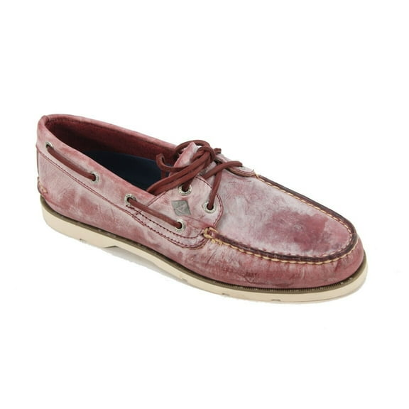 Sperry Top-Sider Leeward 2-Eye Salt Wash Red Leather Mens Boat Shoes 8M