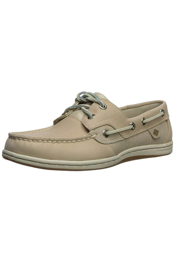 Top-Sider Women's Koifish Leather Sparkle Boat Shoes Linen (5.0M)