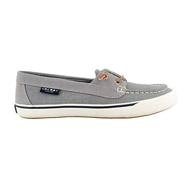 Sperry Women's Lounge Away Canvas Boat Shoes, Grey, Slip-On Style