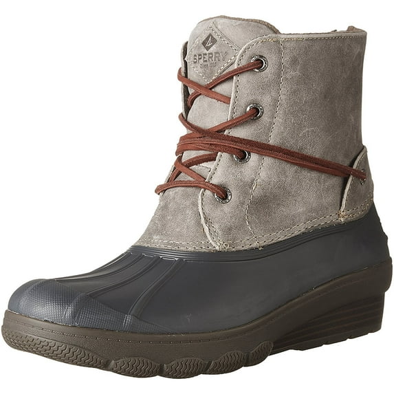Sperry Top-Sider Women's Saltwater Wedge Tide Rain Boot, Grey, 5 Medium US