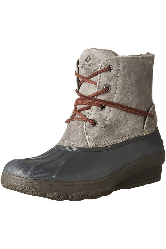 Top-Sider Women's Saltwater Wedge Tide Rain Boot, Grey, 5 Medium US