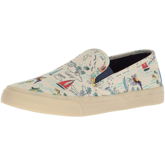Sperry Top-Sider Women's Seaside Novelty Sneaker, Natural Multi Map, 8 Medium US