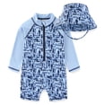 thumbnail image 1 of Sperry UPF 50+ Rash Guard One Piece Swimsuit Bathing Suit with Bucket Sun Hat (Baby Boys), 2 Piece Set, Sizes 12M-24M, 1 of 8