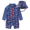 thumbnail image 1 of Sperry UPF 50+ Rash Guard One Piece Swimsuit Bathing Suit with Bucket Sun Hat (Baby Boys), 2 Piece Set, Sizes 12M-24M, 1 of 8