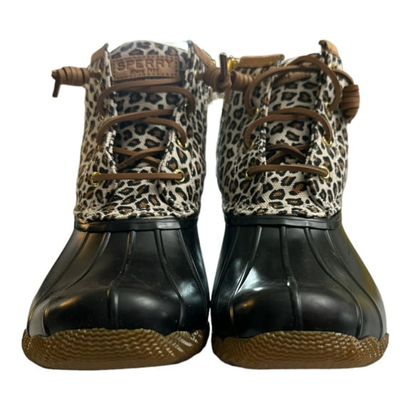 Sperry Women's All Weather Water Resistant Saltwater Short Duck Boots (Animal Multi, 8.5)