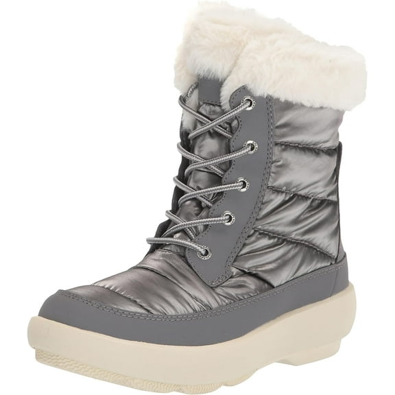 Sperry Women's Bearing Plushwave Silver Snow Boot 8M