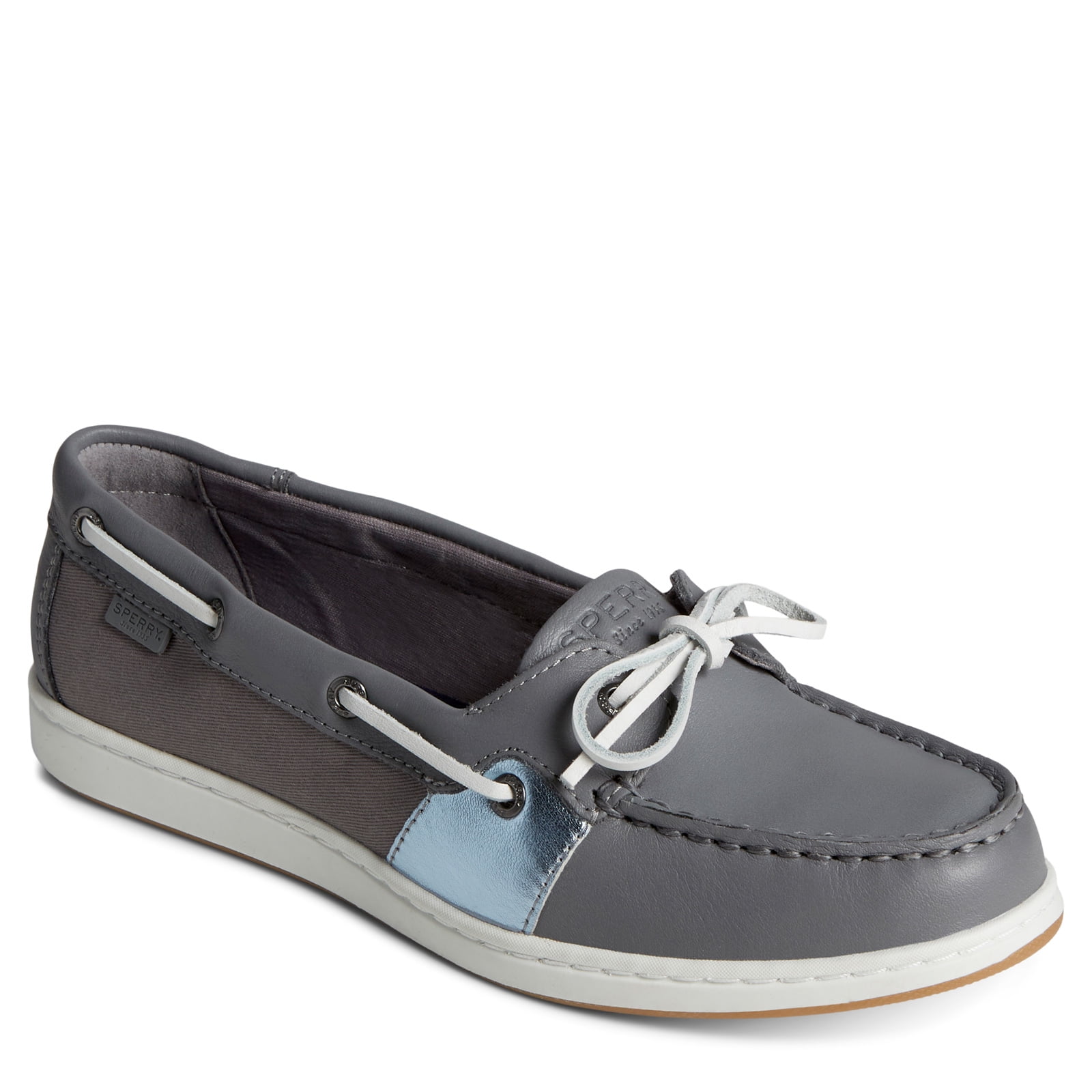 Sperry Women's, Coastfish Boat Shoe Grey Metallic 6 M