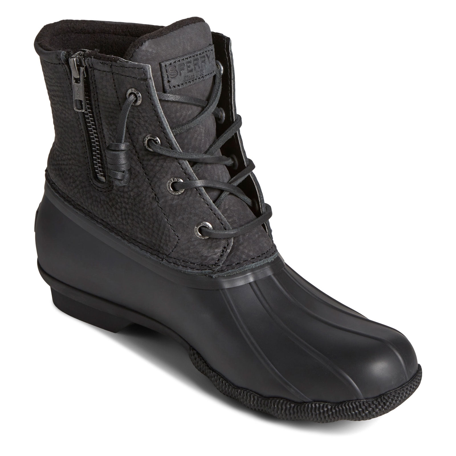 Sperry Women s Rain Boot Black Leather 7.5 Walmart