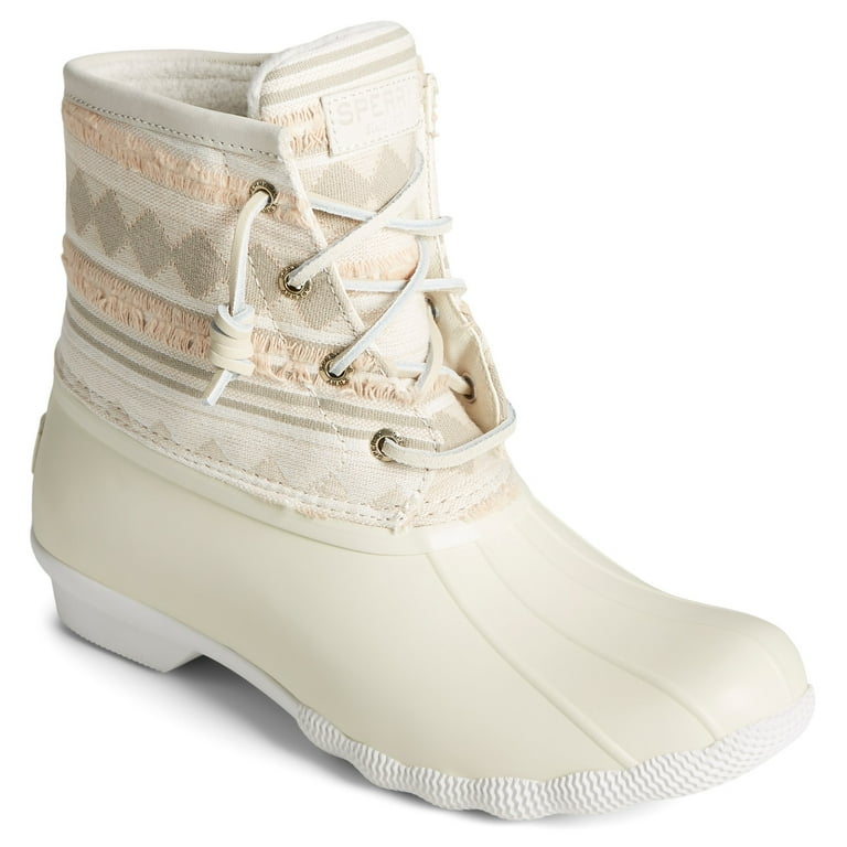 White quilted 2025 sperry duck boots