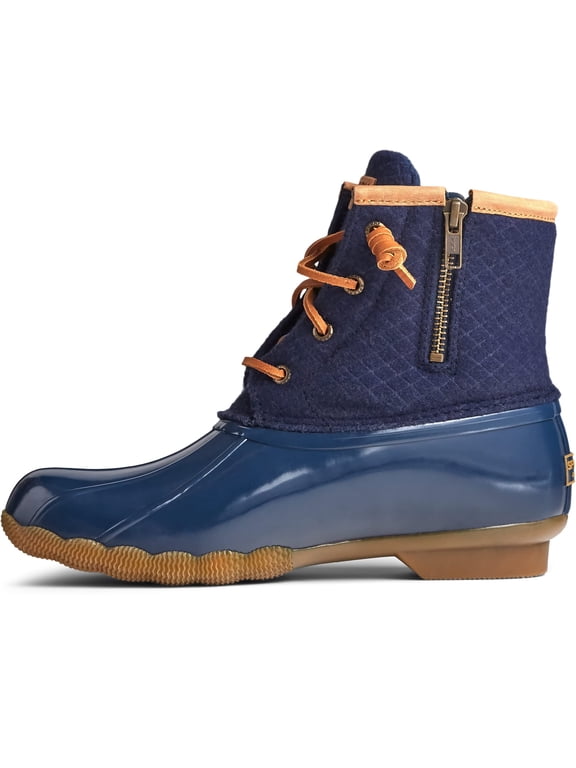 Women's Saltwater Emboss Wool Rain Boot, Navy, 6