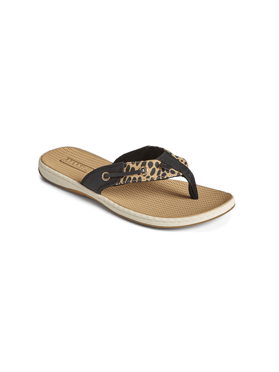 Women's Seafish Flip Flop Sandals, Black Multi