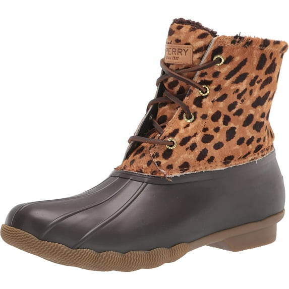 Sperry Womens Saltwater Snow Boot 8 Tan Multi Animal