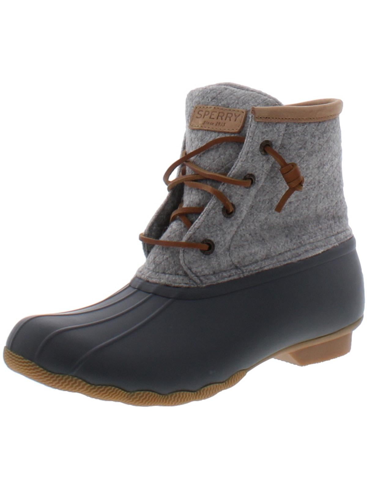 Dark grey sperry boots discount