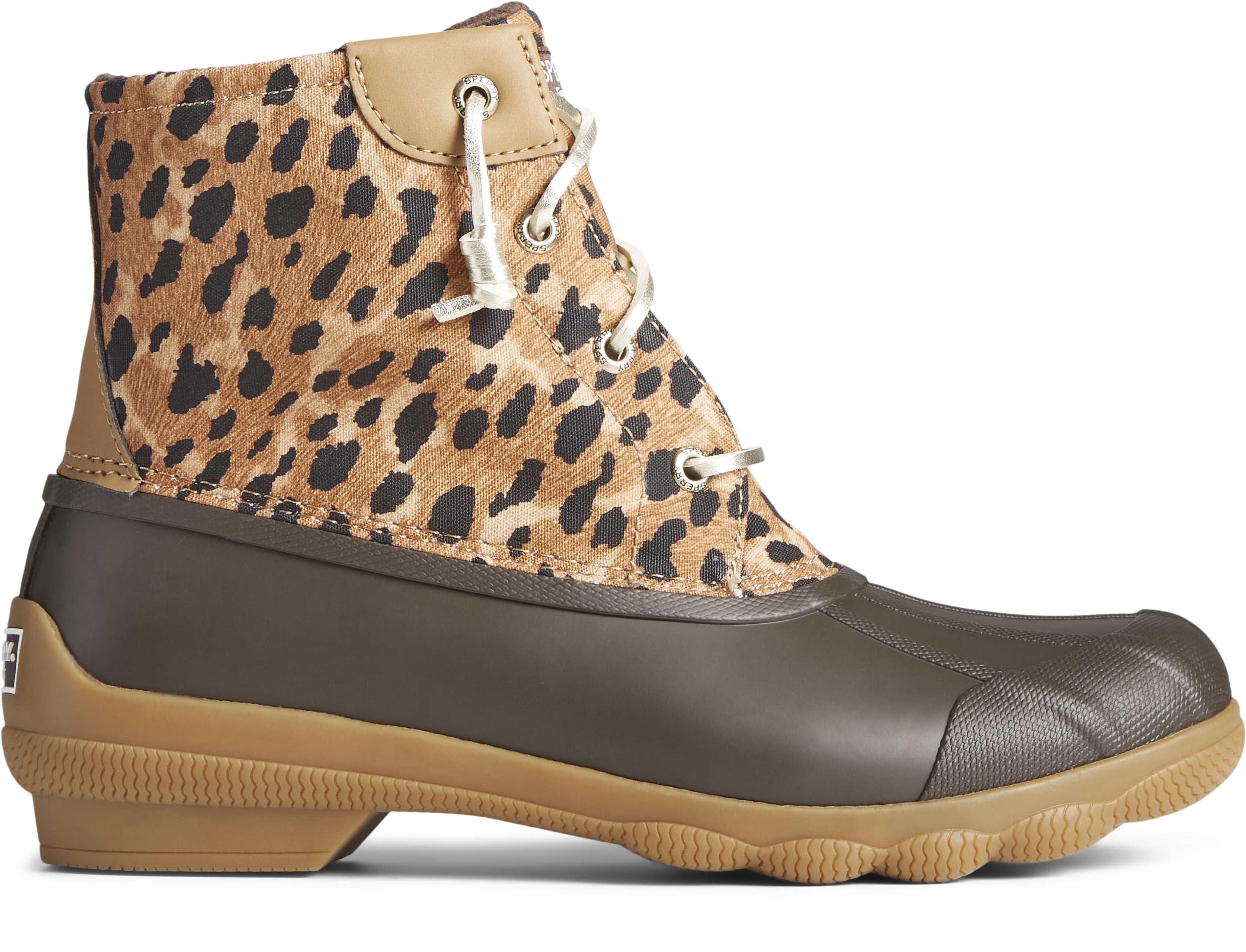 Sperry Womens Syren Gulf Leopard Duck Casual Boots Ankle Low Heel 1 2 Walmart