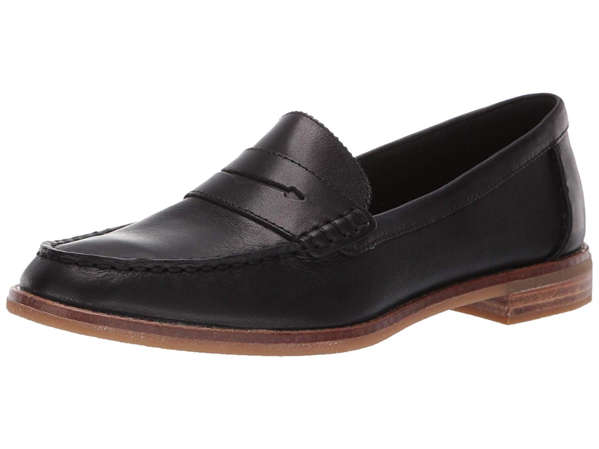 Sperry Womens seaport penny Fabric Closed Toe Loafers, Black, Size 8.0