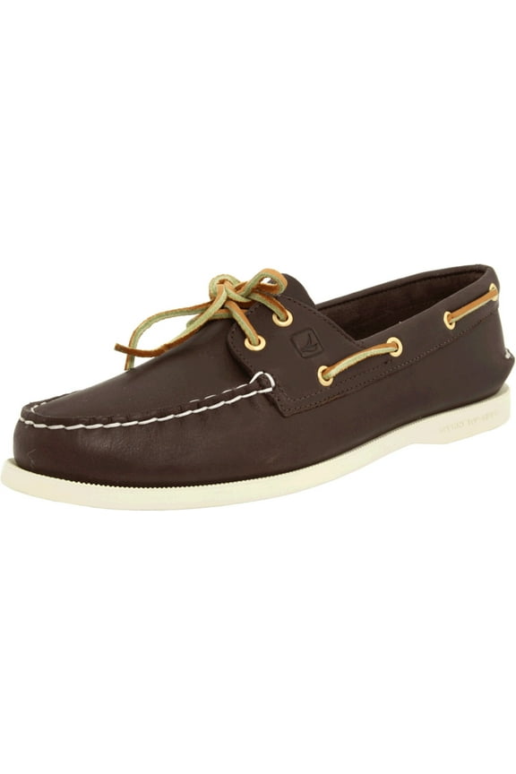 womens Authentic Original Boat Shoe, Brown/White, 9 Wide US