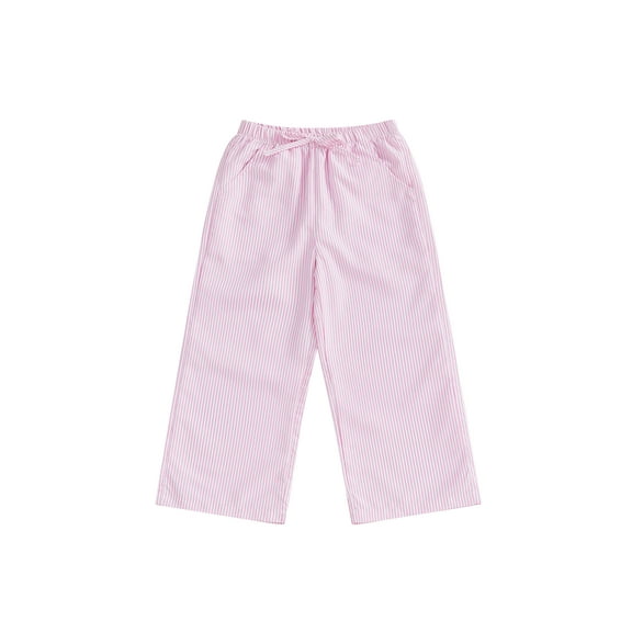 Spewahor 1-5T Kids Baby Girls Pants Elastic Waist Wide Leg Stripes Print Pants Casual Trousers with Pockets