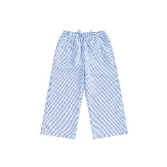 Spewahor 1-5T Kids Baby Girls Pants Elastic Waist Wide Leg Stripes Print Pants Casual Trousers with Pockets