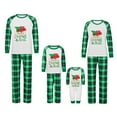 thumbnail image 1 of Spewahor Christmas Family Pajamas Matching Set Truck Print Long Sleeve Tops and Plaid Pants Loungewear Soft Sleepwear, 1 of 10