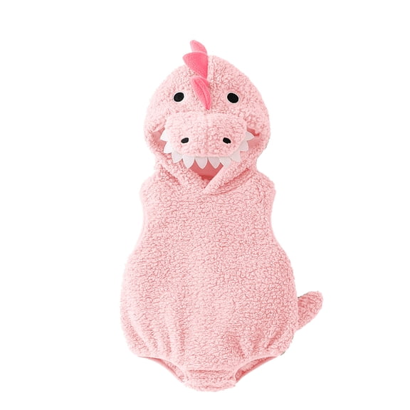 Spewahor Infant Baby Boys Girls Spring Fall Romper 0 3 6 12 18 Months Plush Sleeveless Hood Romper