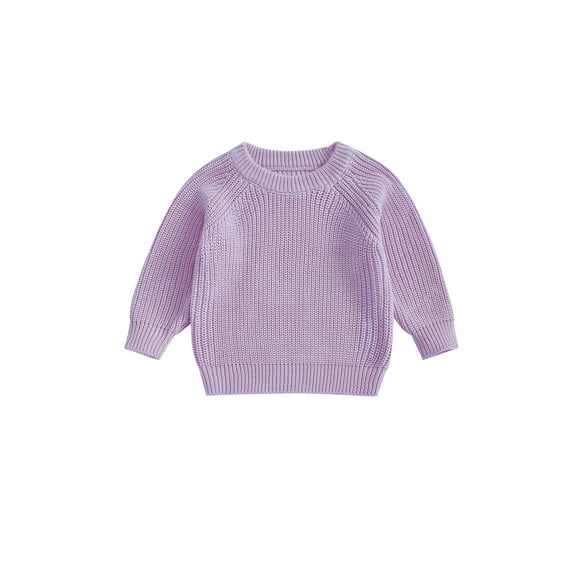 Spewahor Kids Baby Boys Girls Fall Winter Sweaters 0 3 6 9 12 18 24 Months 2T 3T 4T 5T Round Neck Solid Color Pullover Tops