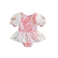 thumbnail image 1 of Spewahor Kids Girl Mermaid Swimsuits Summer Fish Scale Print Puff Sleeves Jumpsuit Dress Swimwear Beachwear Bathing Suits, 1 of 9