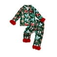 thumbnail image 1 of Spewahor Little Baby Girls Christmas Pajamas 1T 2T 3T 4T 5T 6T 7T Long Sleeve Bow Print Button Shirt + Pants Set, 1 of 9