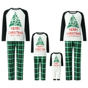 SPEWAHOR Parent-Child Christmas Nightclothes, Long Sleeve Christmas Letters Print Tops Trousers Suit / Romper