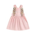 thumbnail image 1 of Spewahor Toddler Baby Easter Overall Dress, Cute Sleeveless Stand Collar Bunny Suspender Dress, 1 of 8