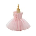 thumbnail image 1 of Spewahor Toddler Baby Girls Birthday Princess Dress 6 9 12 18 24 Months 2T 3T Sleeveless O Neck 3D Flower Decor A-line Ball Gown, 1 of 9